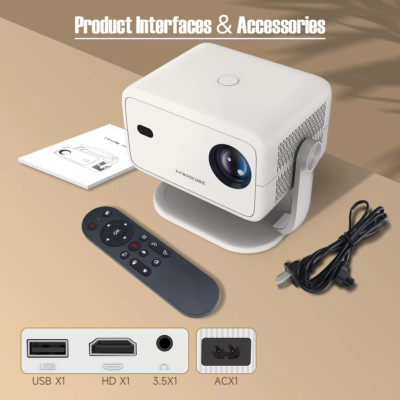 Magcubic 4K L018, 360° Beamer 650ANSI, 1080P, Autofokus, tragbar, WiFi6