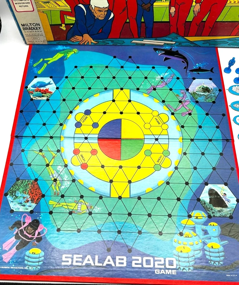 Vintage 70s Hanna-Barbera SEALAB 2020 Board Game Milton Bradley Complete Game - Image 2 of 4