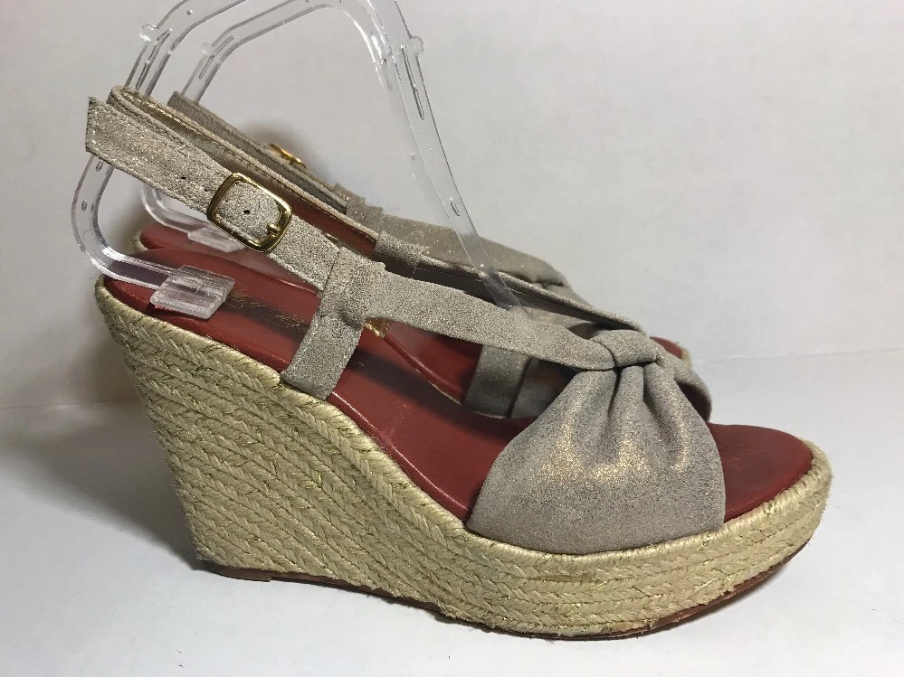 MBT Scarpe sandalo espadrillas Matt Bernson CECILIA rame metallizzato plateau zeppa 9
