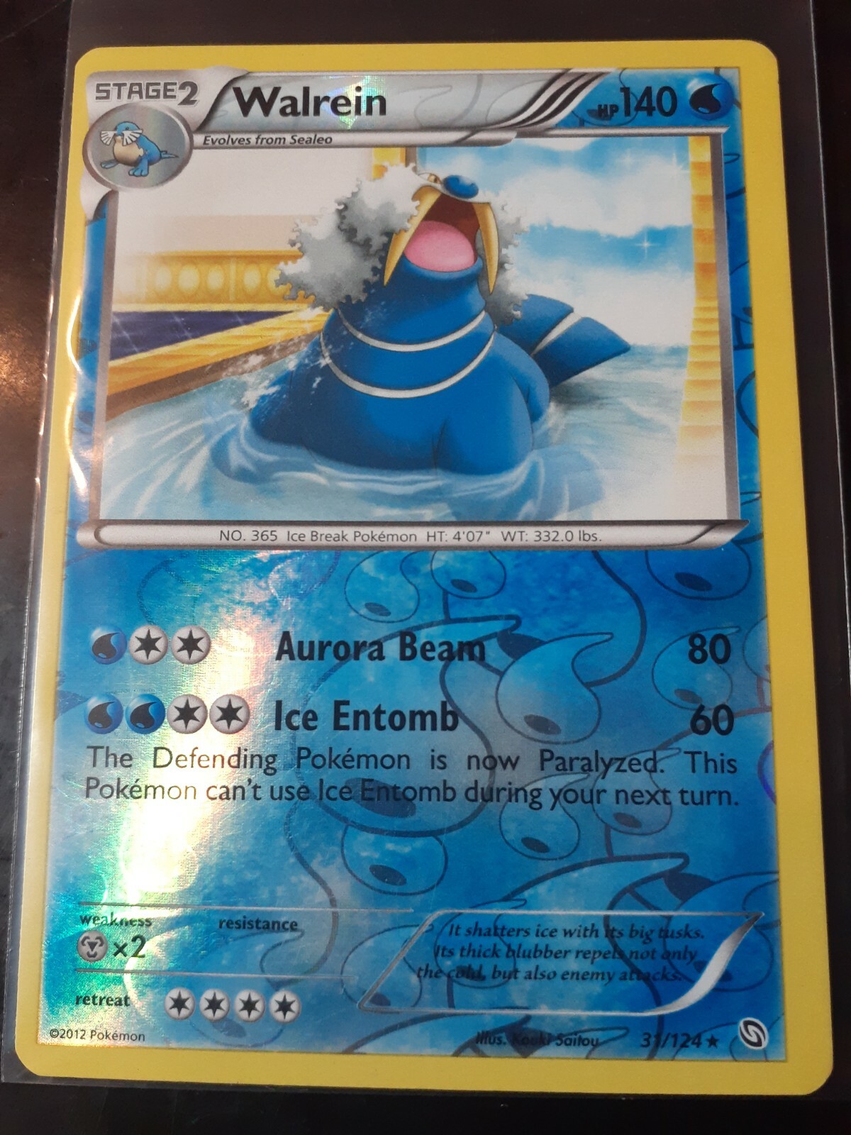 Pokemon Walrein 31/124 Reverse Holo B&W Dragons Exalted 