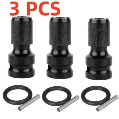 3x Schlagschrauber Adapter 1/2 in - 1/4 in Nuss auf Bit Aufnahme Sechskantschaft
