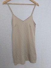 Pretty Little Thing Strap V Neck Side Stitch Mini Dress Beige Size 4