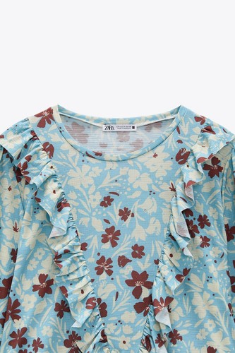 NWT ZARA WOMAN MIDI FLORAL DRESS WITH RUFFLES SIZE S SS21 1165/015 - Picture 6 of 6