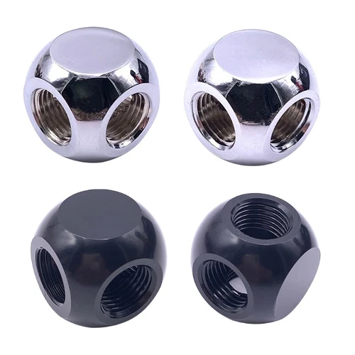 Computer Water-cooled Spherical Metal 3-way 4-way Connector G1/4 Internal Thread