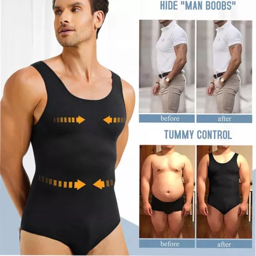 Body Suit dimagrante da uomo fasce a compressione shapewear controllo pancia - Foto 5 di 32