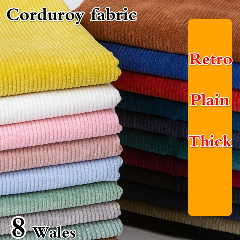 8 Wales Plain Corduroy Fabric Thick Coat Pants Sewing Material DIY Cloth Craft - Image 2 of 4