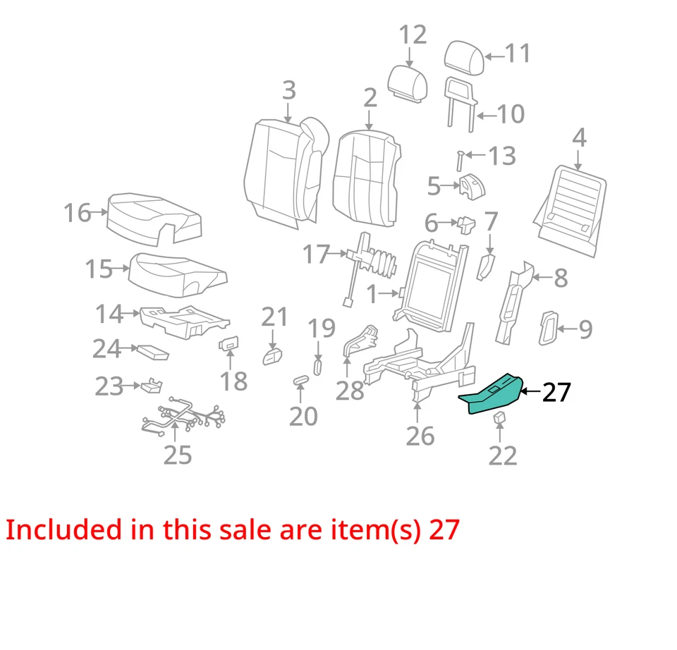 SE ADAPTA A CADILLAC SRX 2004-2009 CUBIERTA ASM D/ASIENTO RECL LWR 88994764 - NUEVO OEM Foto 2 de 3