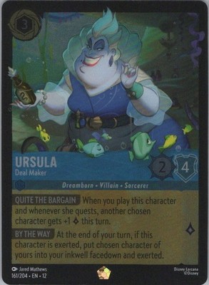 Cold Foil Ursula - Deal Maker Legendary Wilds Unknown 161/204 NM