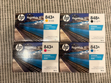 2027-2028  Hp Set 4 Hp 843a Ink Cartridge Pagewide Xl 4000 4500 C1q57a-c1q60a