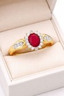 GENUINE 1.20 Cts RUBY & DIAMOND RING 10K GOLD - Free Certificate Appraisal - NWT — photo 2