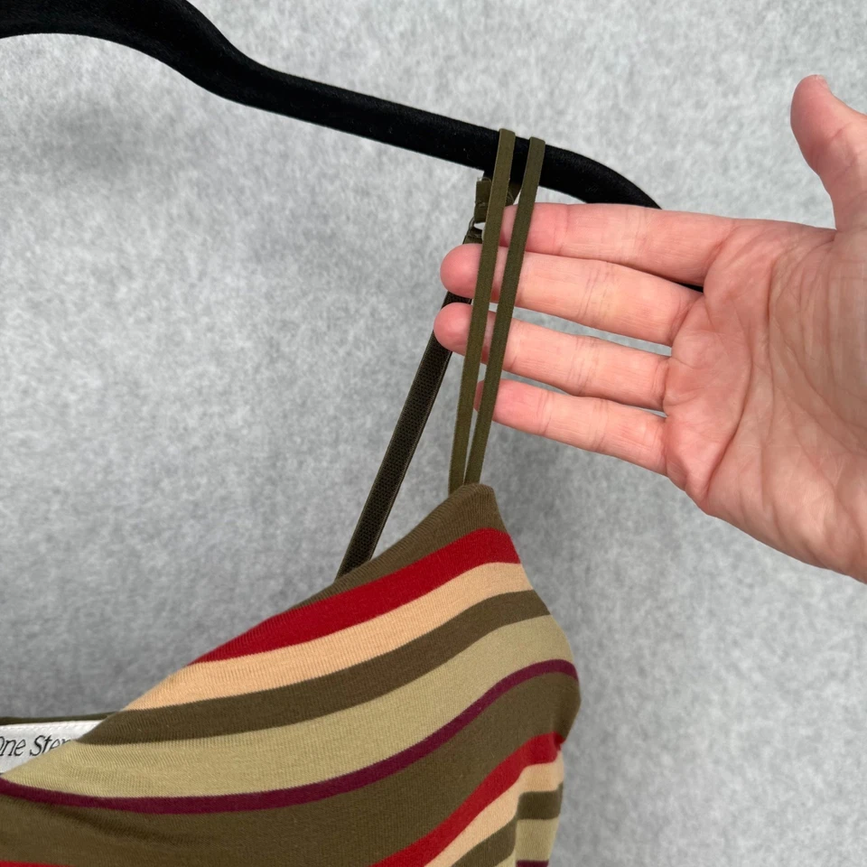 Sujetador One Step Up De Colección Camiseta sin Mangas Talla L Rayas Corto Años 90 Y2K Ajustable Informal Foto 2 de 4