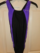 Sporti Competitive Lycra One Piece Wide Strap Swimsuit Black/Purple 34
