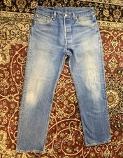 Vintage Levi’s 501 Made in USA 35 x 33 Baggy Roomy Denim Blue Jeans