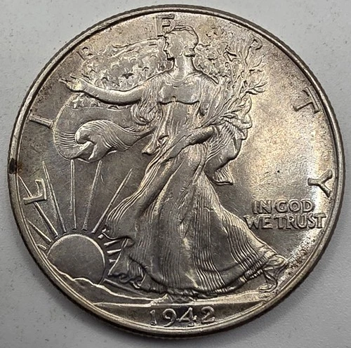1942  50C SILVER (BU) Walking Liberty Half Dollar.  GREAT WAY TO BUY SILVER