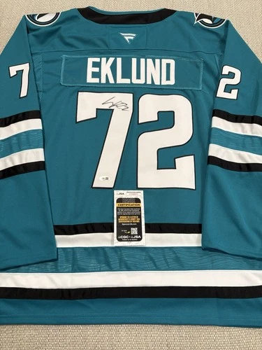 JSA COA WILLIAM EKLUND Signed Autographed San Jose Sharks Hockey Jersey
