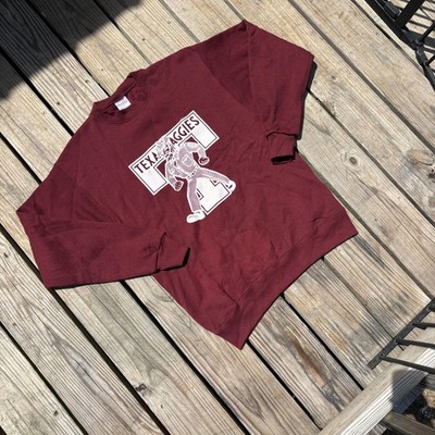 Vintage Texas A&M Aggies Sweatshirt Mens Large Red NCAA Football Santee 90s