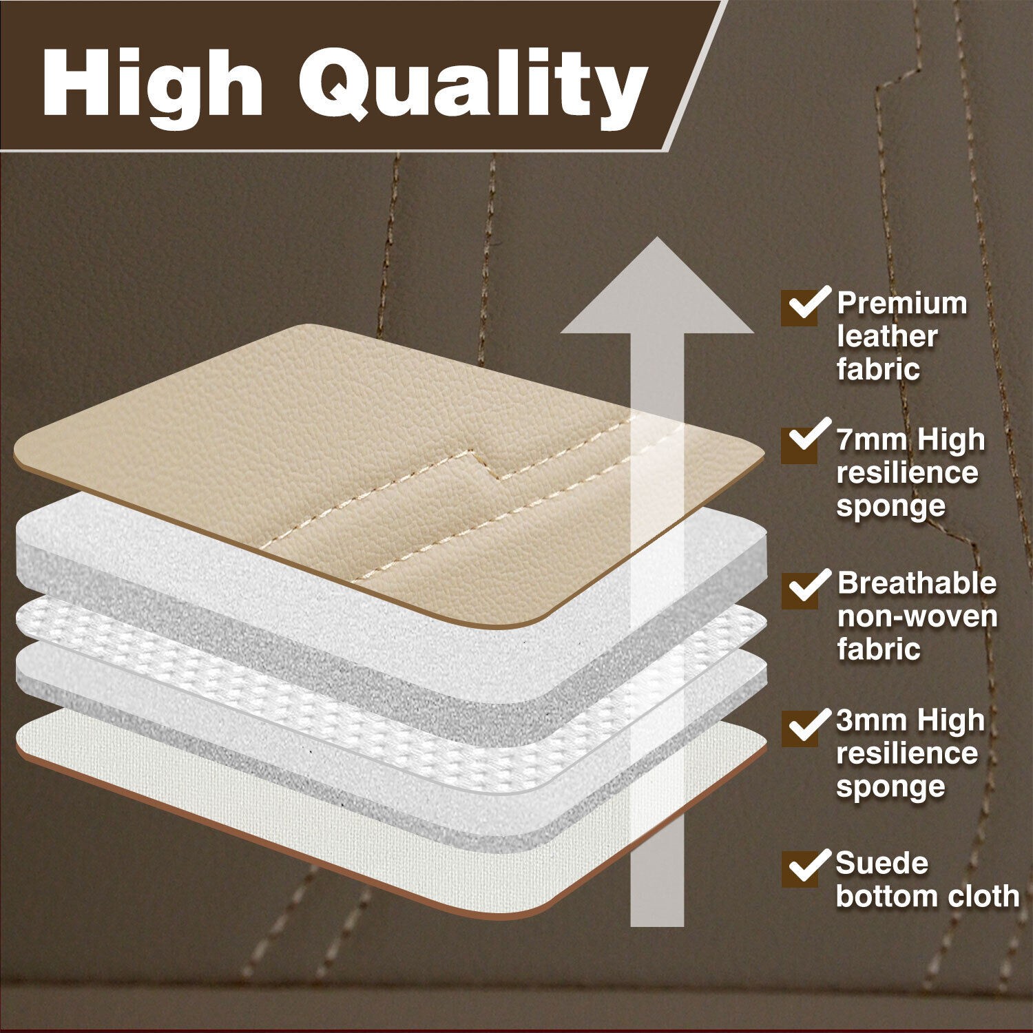 For Toyota Car Seat Cover Full Set Deluxe Leather 5-Seats Front & Rear Protector
