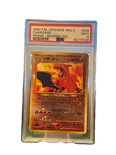 Pokemon 2000 Charizard 006 Reverse Holo Promo Neo 2 Japanese PSA 9