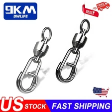 50Pcs Ball Bearing Swivels with Snap Stainless Steel Split Ring Lure Connector