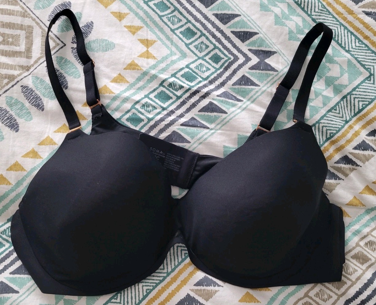 Soma Women's Bra Perfect Coverage Size 42C Black Semi Sheer Underwire Sexy