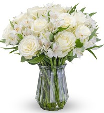 - White Roses and Alstroemeria - Fresh Flowers for Delivery - Fresh Cut Flowe...