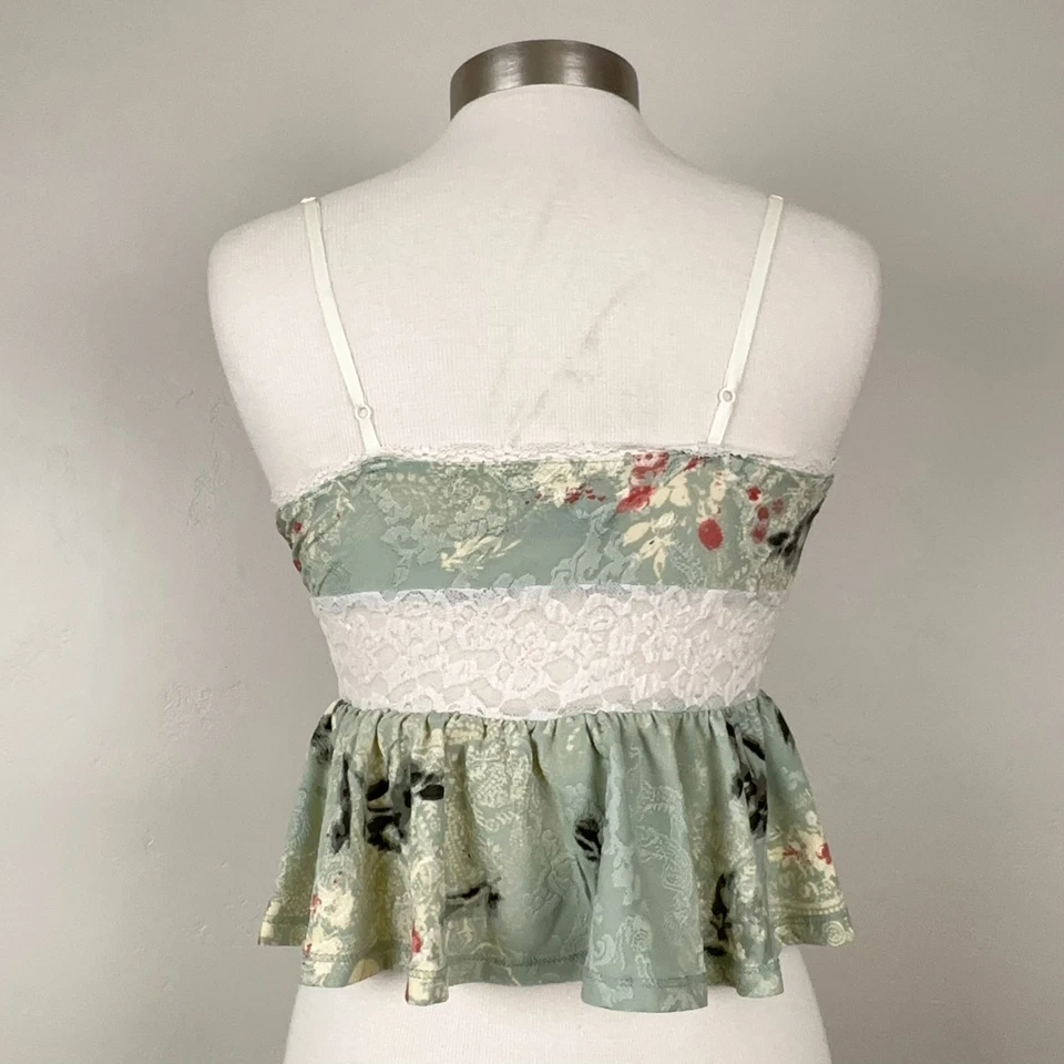 Ecote Camisole Women S Green Babydoll Y2K Coquette Romantic Festival Dainty Lace - Image 3 of 4