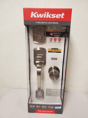 Kwikset Prague Satin Nickel Single Cylinder Entry Handleset w/ Round Pismo Knob