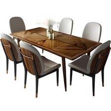 esstisch garnitur designer esszimmer möbel tisch leder stuhl 6x stühle gruppe