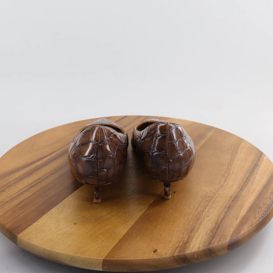 Zapatos Butter para mujer talla 8B marrón punta bajo perfil piel de serpiente Foto 4 de 4