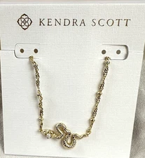 Kendra Scott Lyle Snake Necklace in Gold-Tone / Cultured Freshwater Pearl NEW