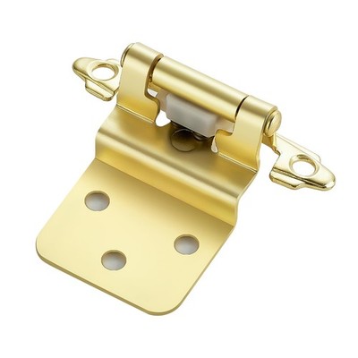 JOYDECOR 20 Pack 10 Pairs 3/8 Inch Overlay Gold Cabinet Hinges Semi-Concealed...