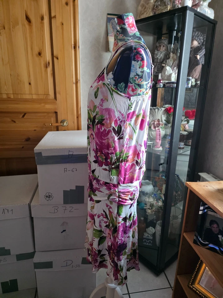 Strandkleid Minikleid  beacht time Größe 42 Bunt mit Blumen - Bild 4 von 4