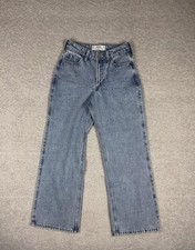 Hollister Jeans Womens 26x30 Blue Light Wash Curvy High Rise Baggy Wide Leg Y2K