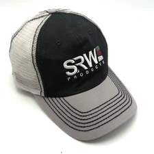 SRW PRODUCTS hat black gray adjustable cap mesh back