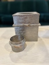 Vintage Stylebuilt Tissue Box Cover Silvertone Gold Bow Hollywood Regency MCM