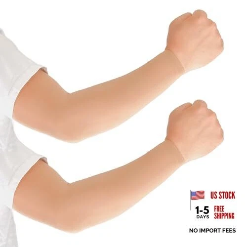 Golf Arm Sleeves Wrist Style Large Size Skin Tone UV Protection Women’s, Men’s