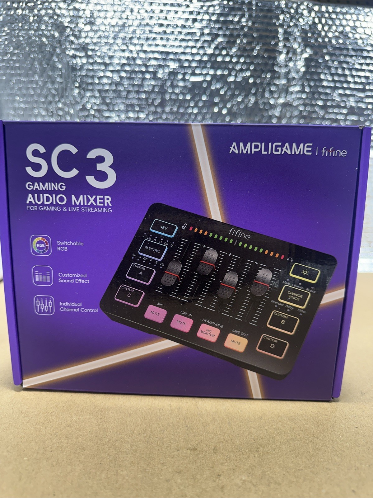 FIFINE AmpliGame SC3 Gaming USB Mixer & Voice Changer XLR He