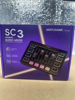 FIFINE AmpliGame SC3 Gaming USB Mixer & Voice Changer XLR Headset Input BLACK