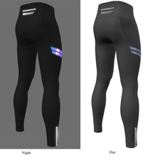 Men's Cycling Pants Padded Thermal Windproof Bike Tights with Pockets