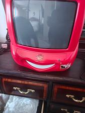 Vintage Disney Cars Lightning McQueen 13” CRT TV & DVD Player (Crack, No Remote)