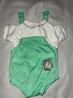 Vintage Cabbage Patch Kids/Doll Clothes Green Elephant Romper (665)