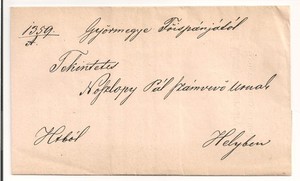 #A0892 Stampless Cover Letter Győr Hungary 1871 Minister of the Interior