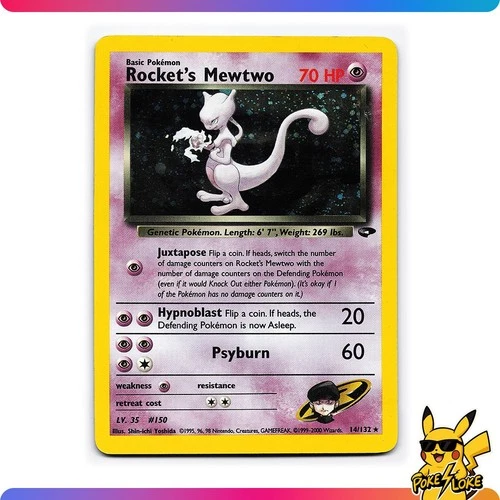 Rocket's Mewtwo - 014/132 - Holo Rare - Gym Challenge - [LP-]