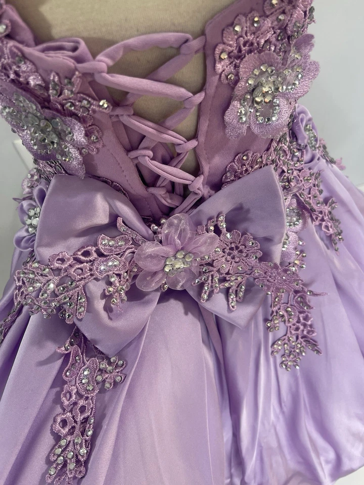 Girls Lilac Birthday Princess Pageant flower Girl Summer Dress. - Image 4 of 4