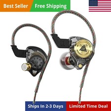 Wired Gaming Earbuds, Ak3file in Ear Monitors, Deep Bass Sound Black