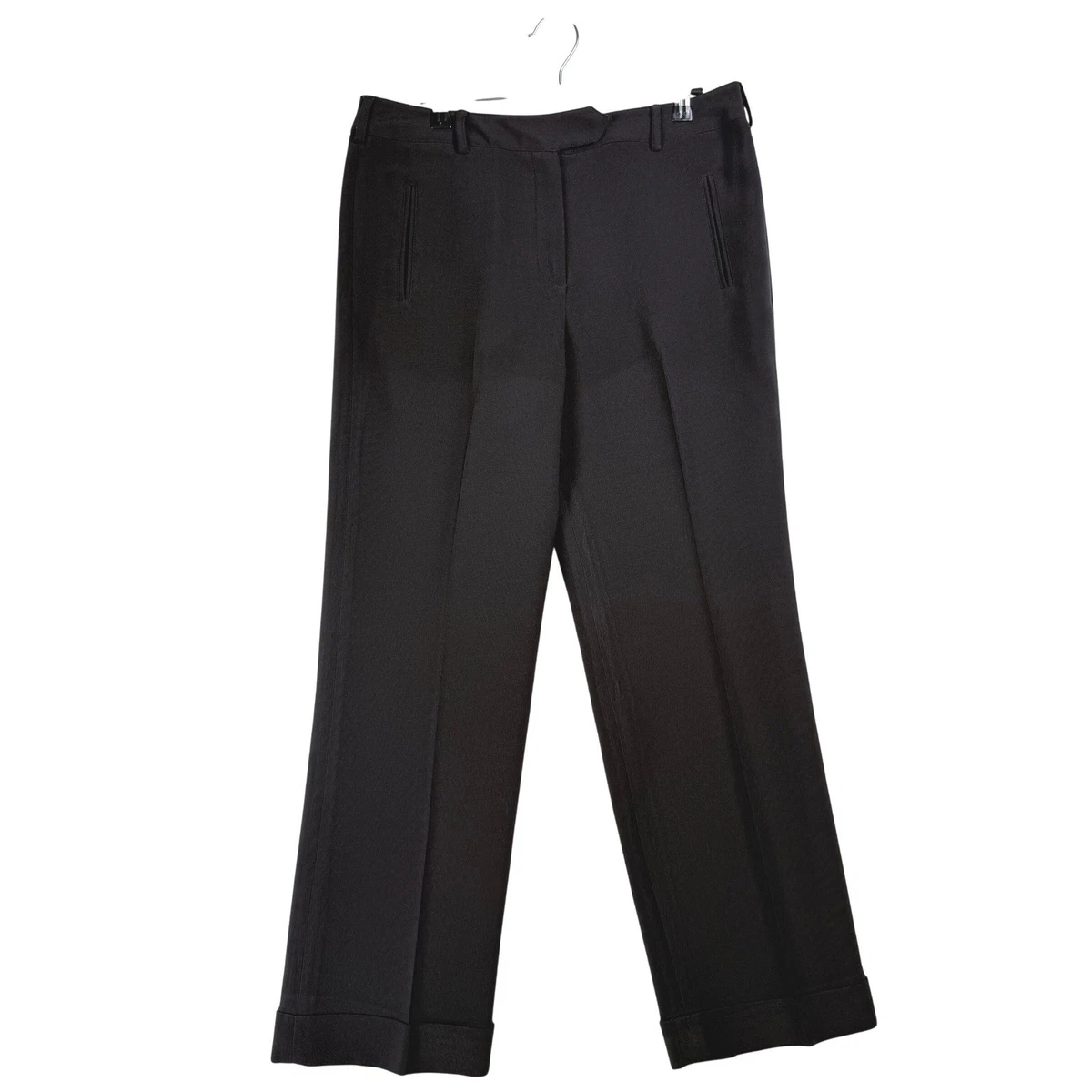 Pantalon Court Larry Levine En Lin - Taille 12P (petite), Noir, Style Capri, Occasion Très Bon état