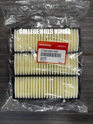 Genuine OEM Honda Engine Air Filter 17220-64A-A00 - For Accord, Civic, and CR-V