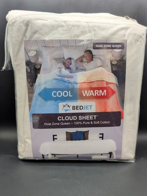 BedJet Cloud Sheet Dual  Zone  Queen Cotton White Sealed Package