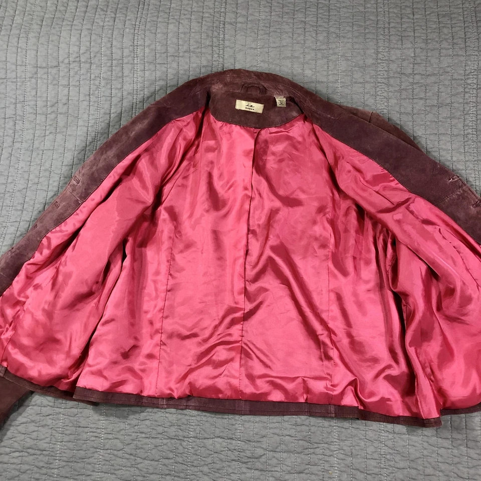 ie Clothing Mujer Chaqueta Mujer 3X Púrpura Cuero Malva Gamuza Blazer Forrado con Botones Foto 2 de 4