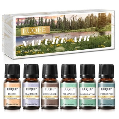 EUQEE Nature Air Premium Grade Scented Oils Gift Set  Sea Breeze, Forest Pine...